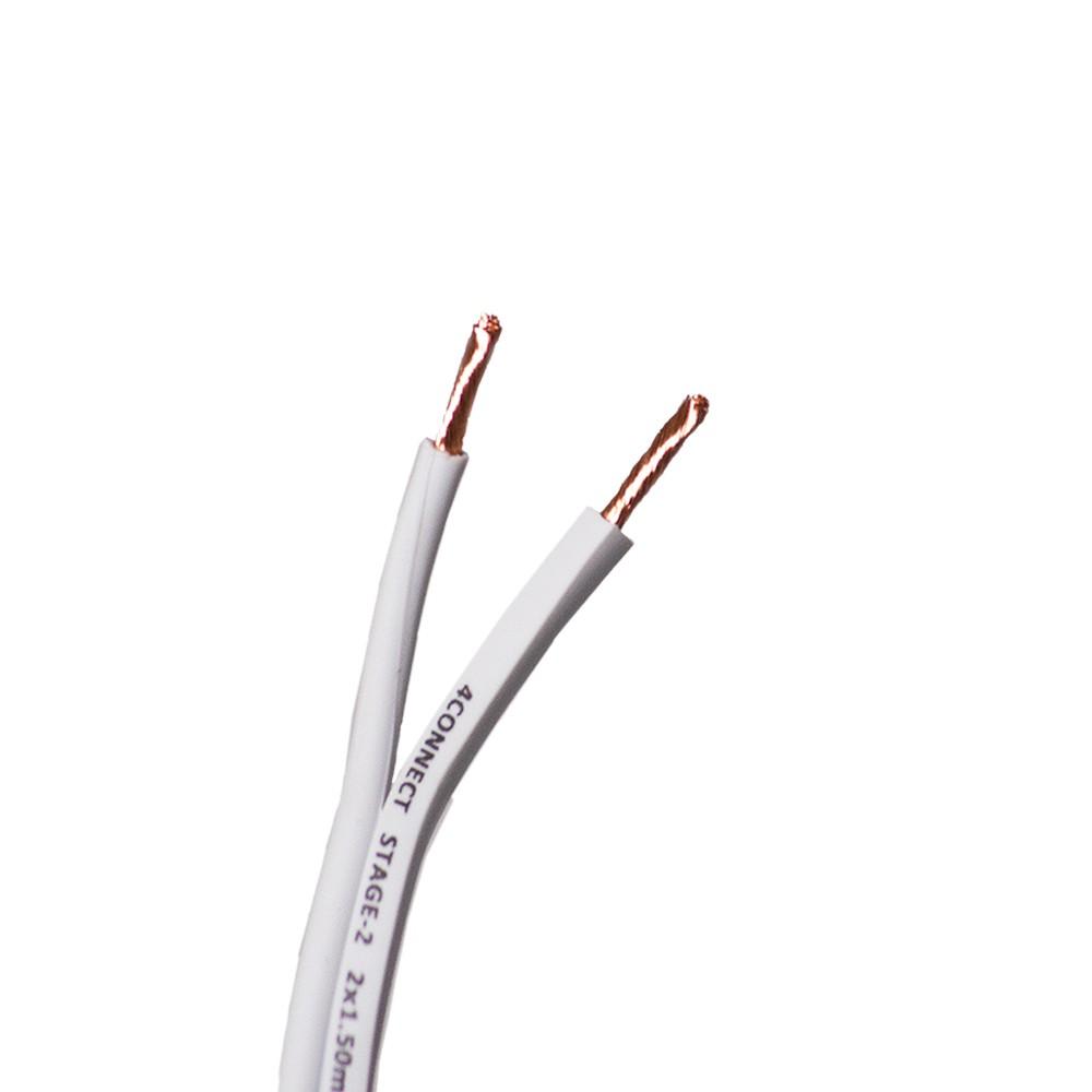 Cable Haut-parleur blanc 2x1.5mm2 (100% cuivre)
